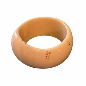 Vintage Chunky Cream Bangle Bracelet | Bakelite Style | Thick Retro Statement